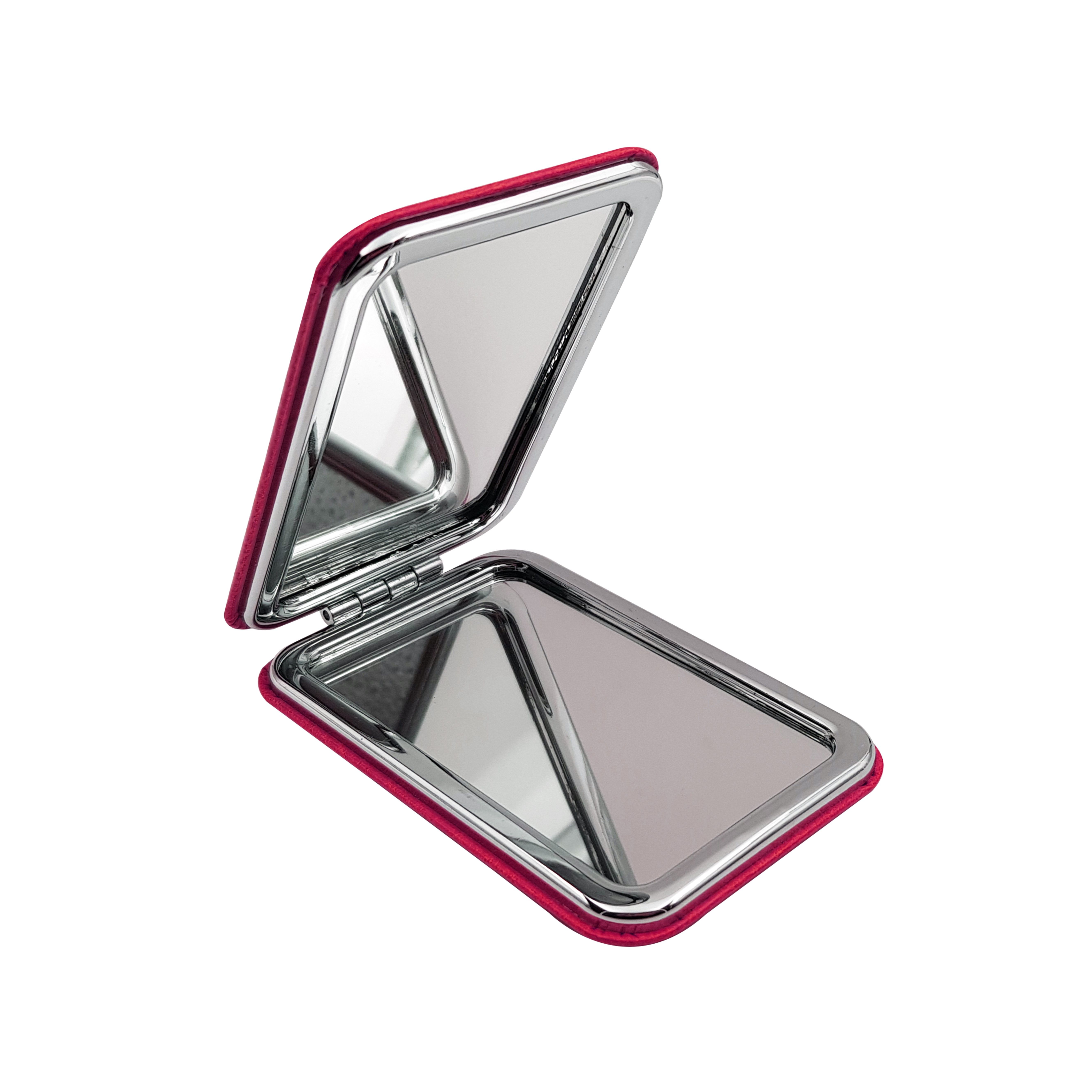 Majestique Rectangle Compact Mirror Pu 1x/2x Magnification Portable (Color May Vary)